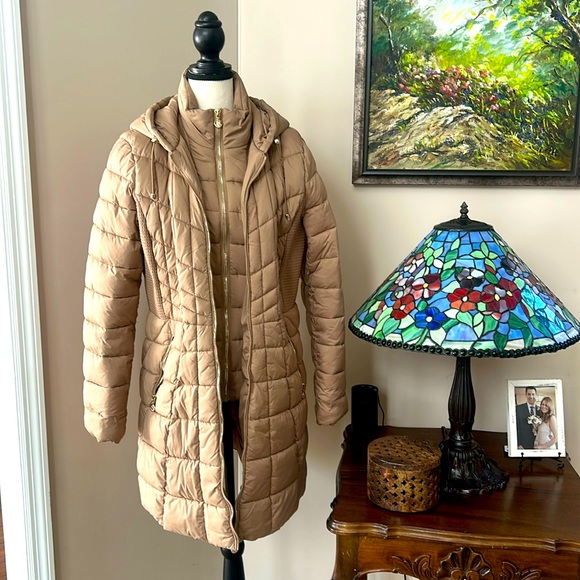 Bernardo sz large packable bibbed winter coat with hood EUC worn once - Picture 1 of 12